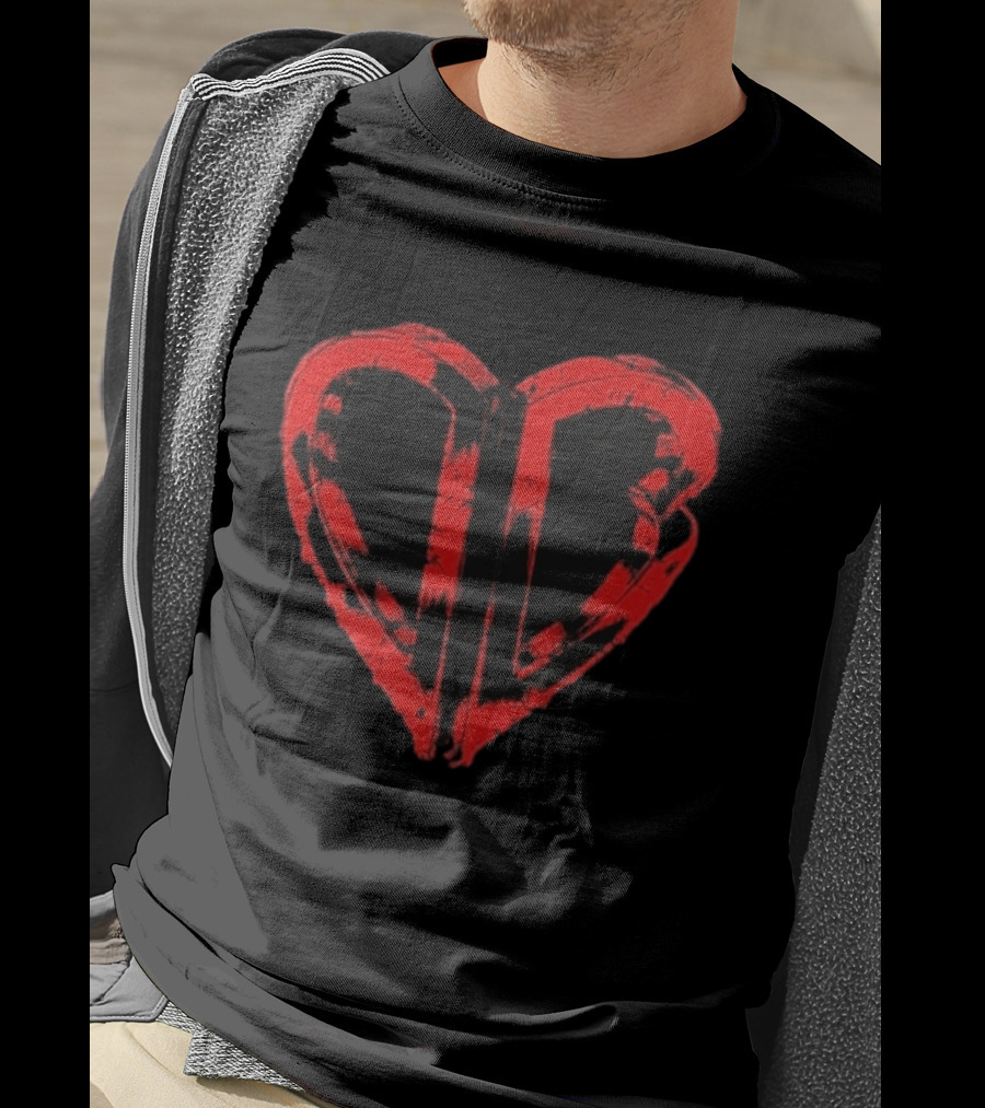 50cent Inferno Red DB Villain Distorted Heart T-Shirt
