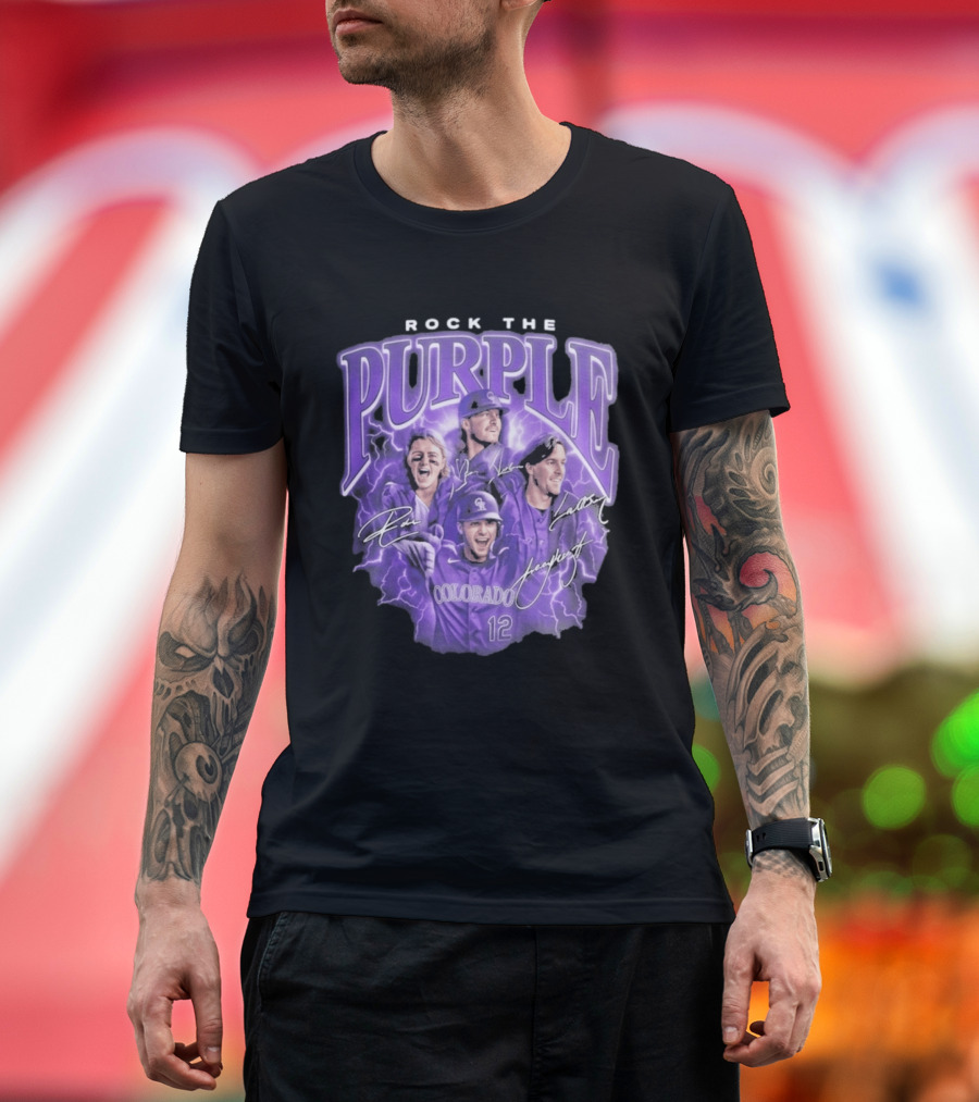 Colorado Rockies Rock The Purple 2026 Team Signatures T-Shirt