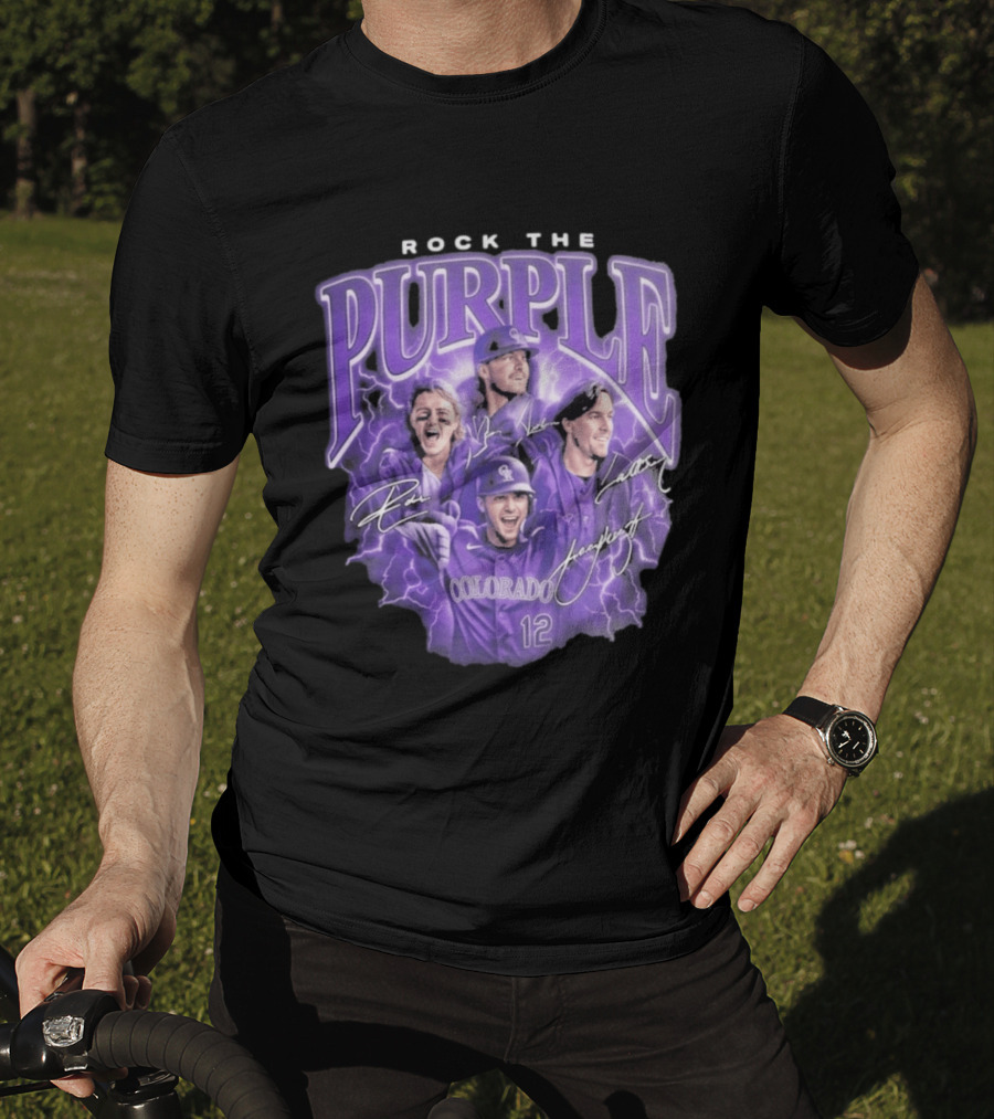 Colorado Rockies Rock The Purple 2026 Team Signatures T-Shirt