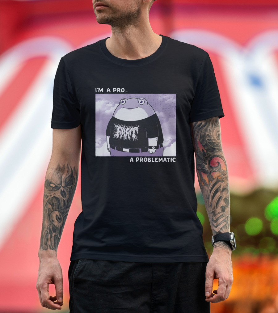 I'm A Pro A Problematic Frog Meme Binary Code Cloudy T-Shirt