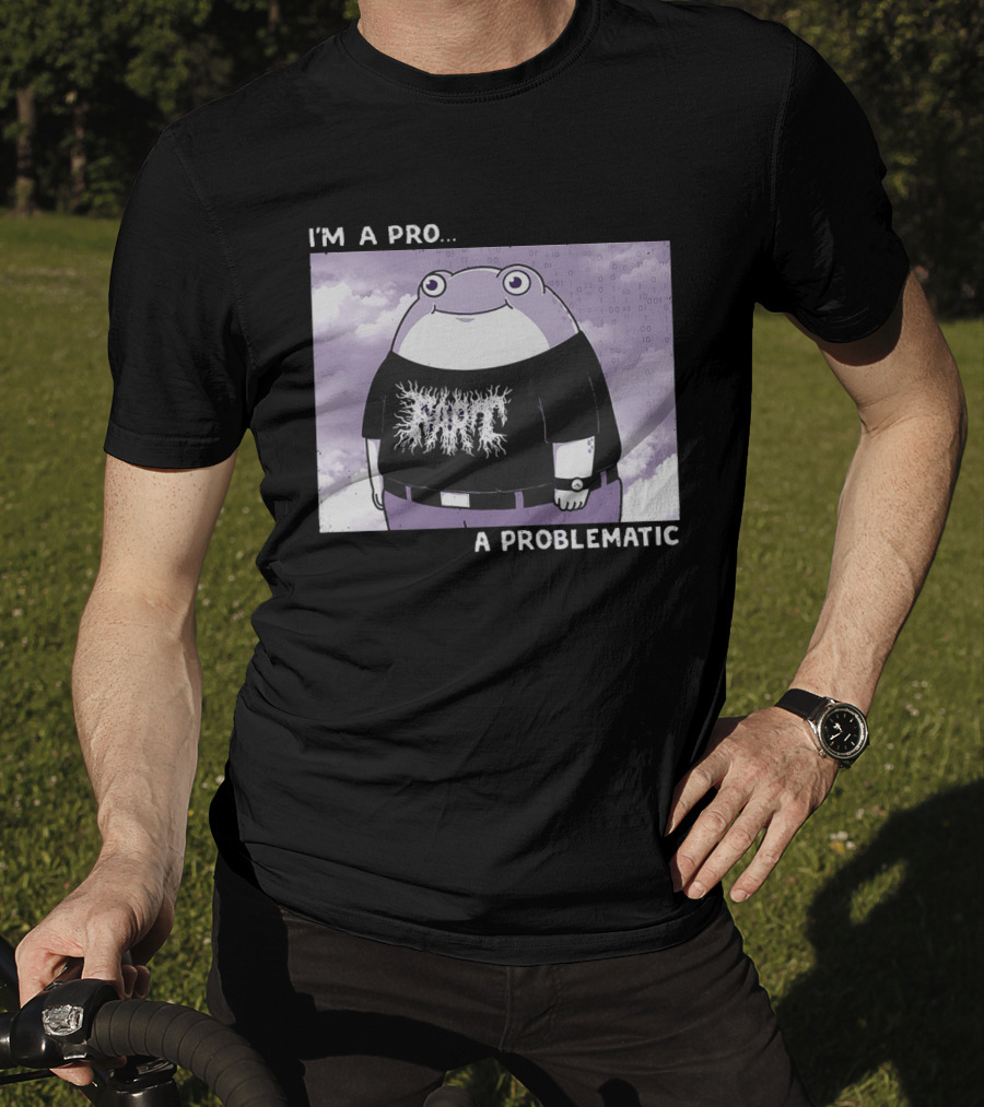 I'm A Pro A Problematic Frog Meme Binary Code Cloudy T-Shirt