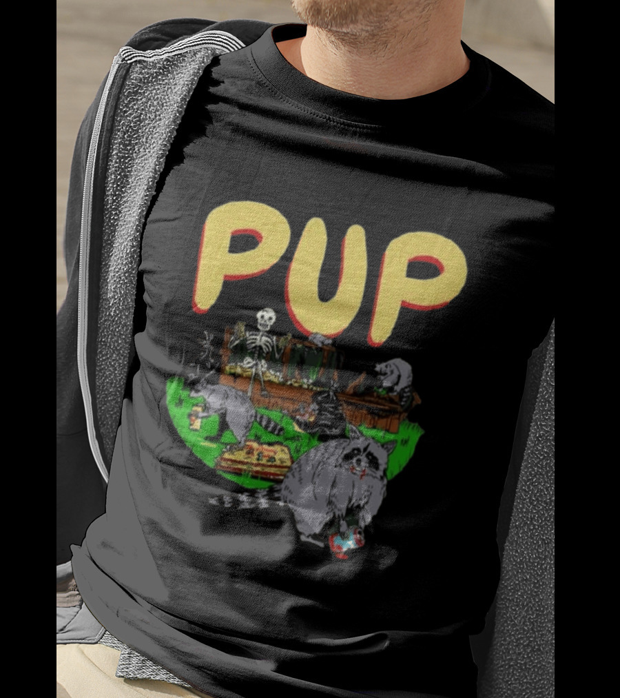 Pup The Band Racoon 2026 Tour Toronto ON Canada Pop Up Festive Skeleton Party T-Shirt