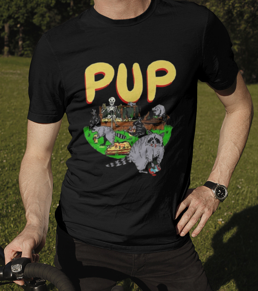 Pup The Band Racoon 2026 Tour Toronto ON Canada Pop Up Festive Skeleton Party T-Shirt