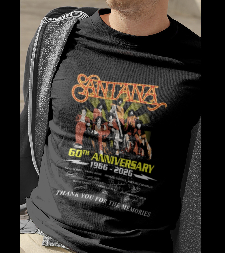 Santana 60th Anniversary 1966 2026 Thank You For The Memories Signatures T-Shirt