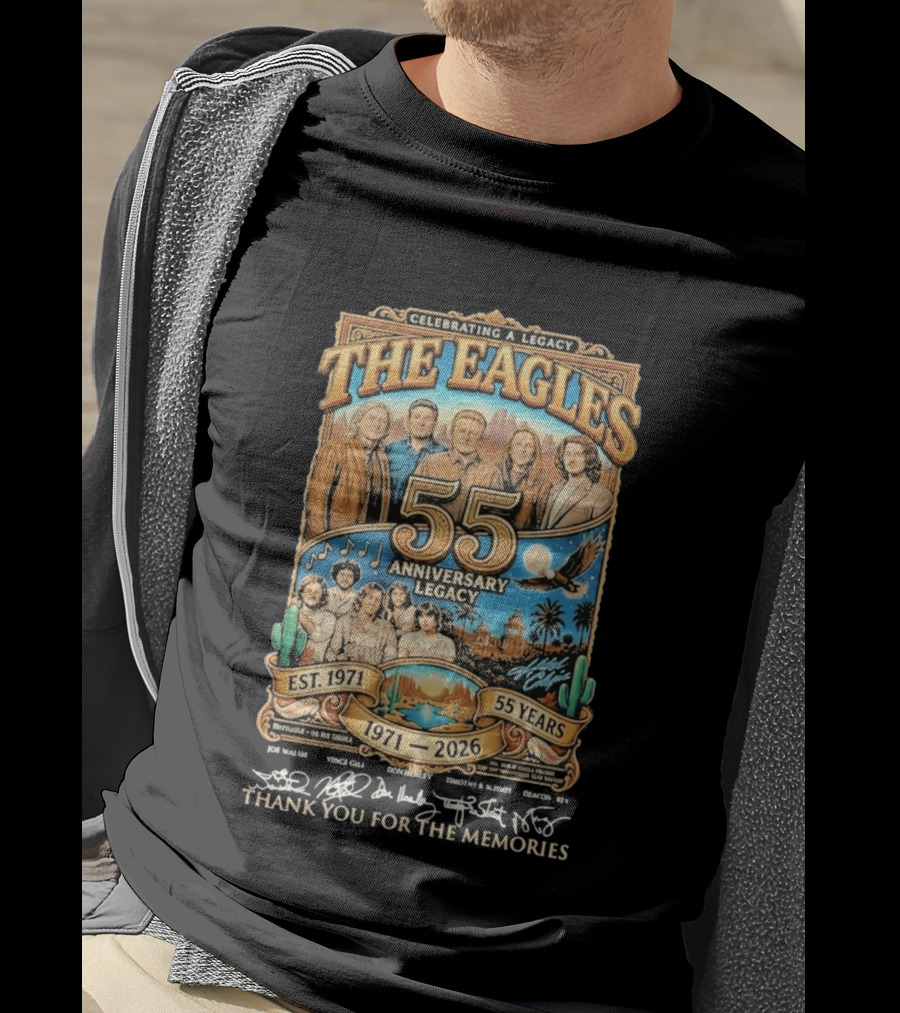 Celebrating A Legacy The Eagles 55 Anniversary 1971 2026 Thank You For The Memories T-Shirt