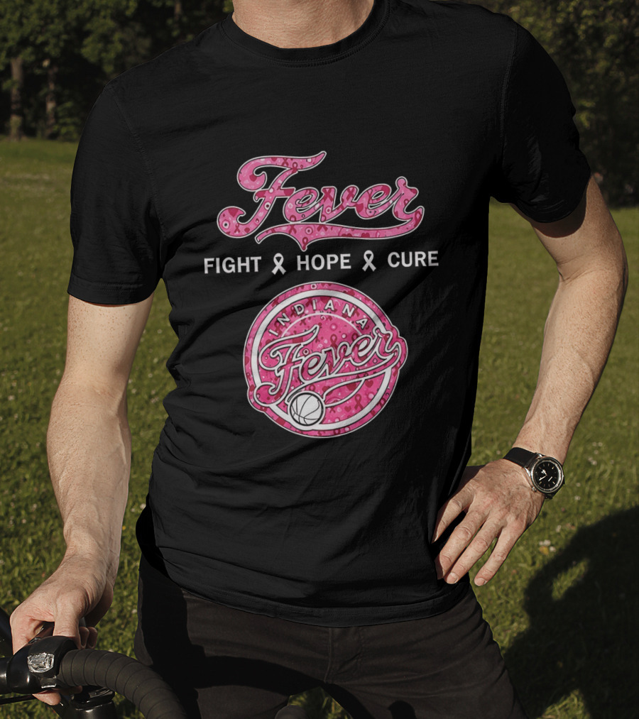 Indiana Fever Fight Hope Cure Breast Cancer Awareness Ribbon Fever 2026 T-Shirt