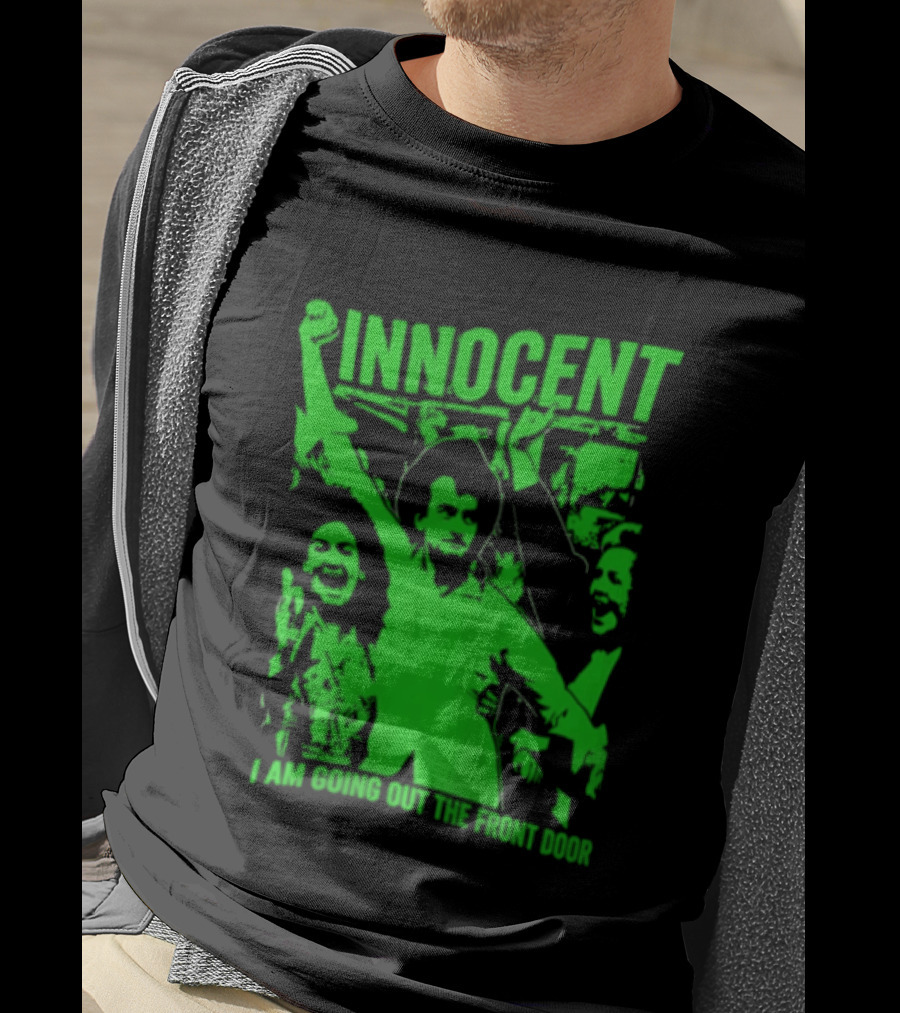 Innocent I Am Going Out The Front Door Retro Style People In Motion T-Shirt