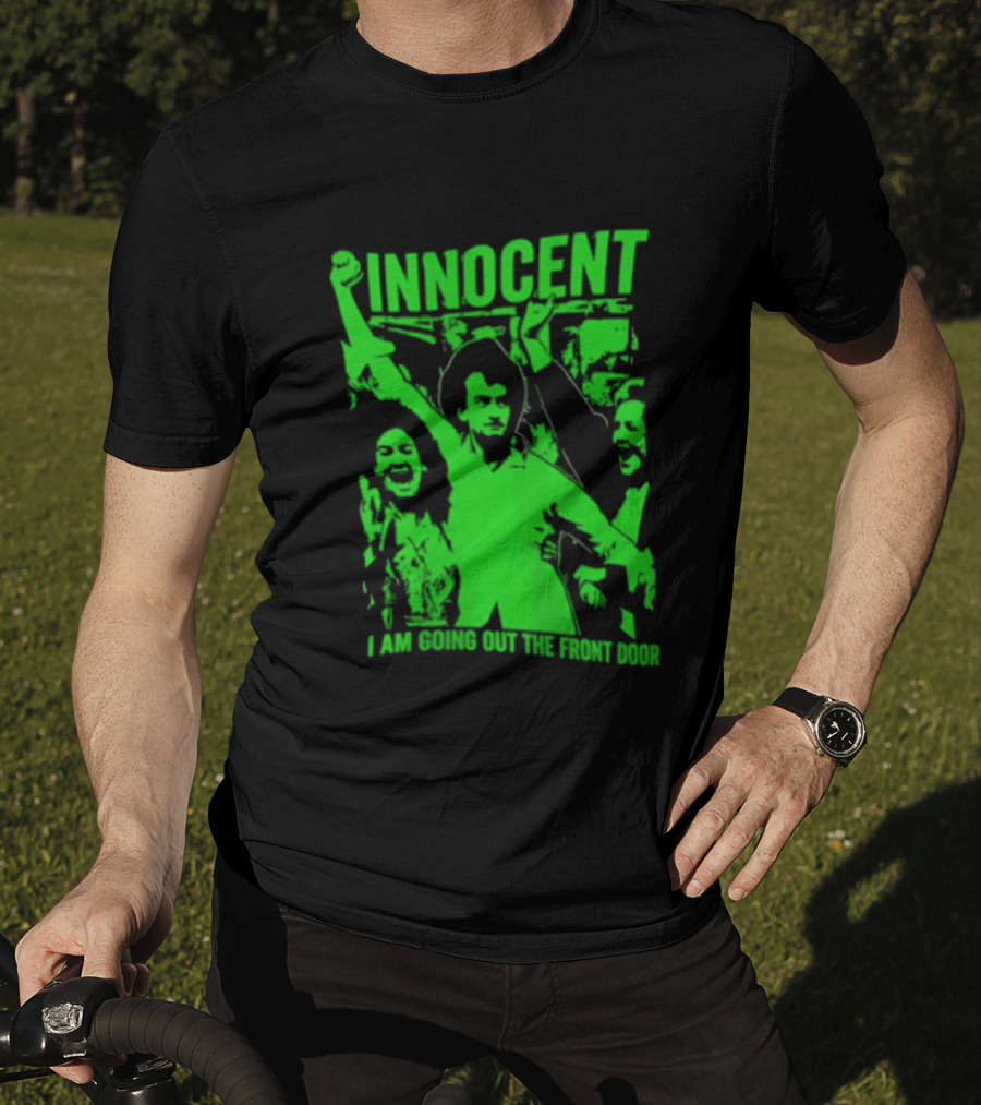 Innocent I Am Going Out The Front Door Retro Style People In Motion T-Shirt