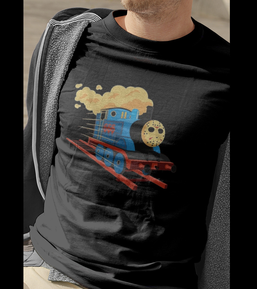 Thomas The Tank Engine Jason Voorhees Mask 666 Railway To Hell T-Shirt