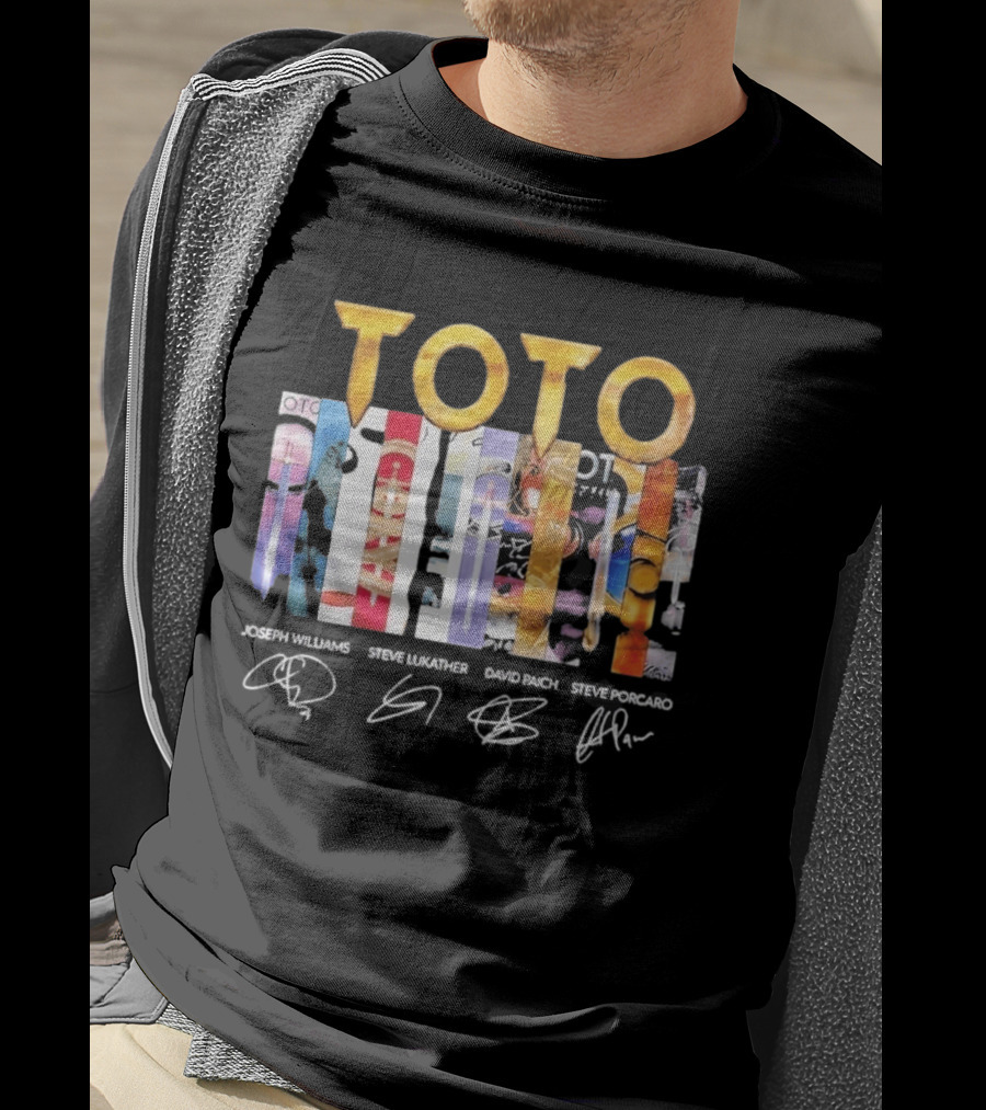 TOTO Band Discography Joseph Williams Steve Lukather David Paich Steve Porcaro Signatures Rock T-Shirt