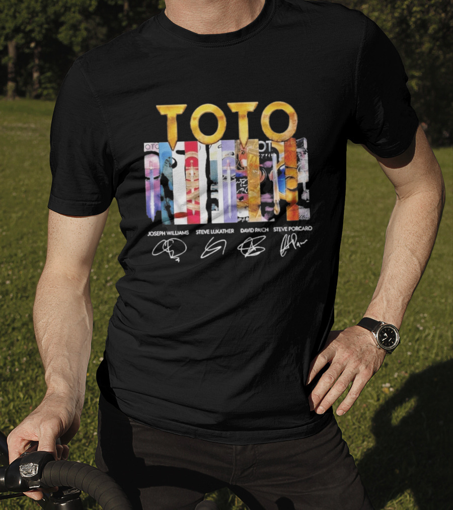TOTO Band Discography Joseph Williams Steve Lukather David Paich Steve Porcaro Signatures Rock T-Shirt