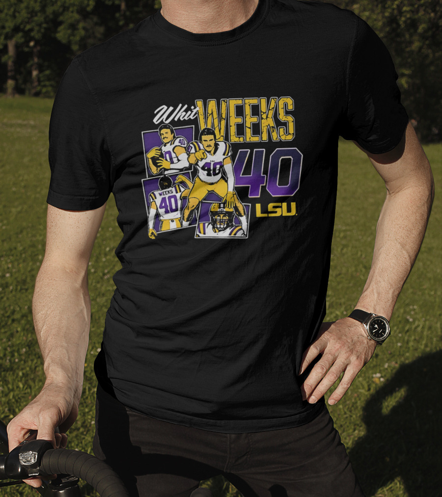 Whit Weeks LSU Tigers Number 40 College Football Collage T-Shirt