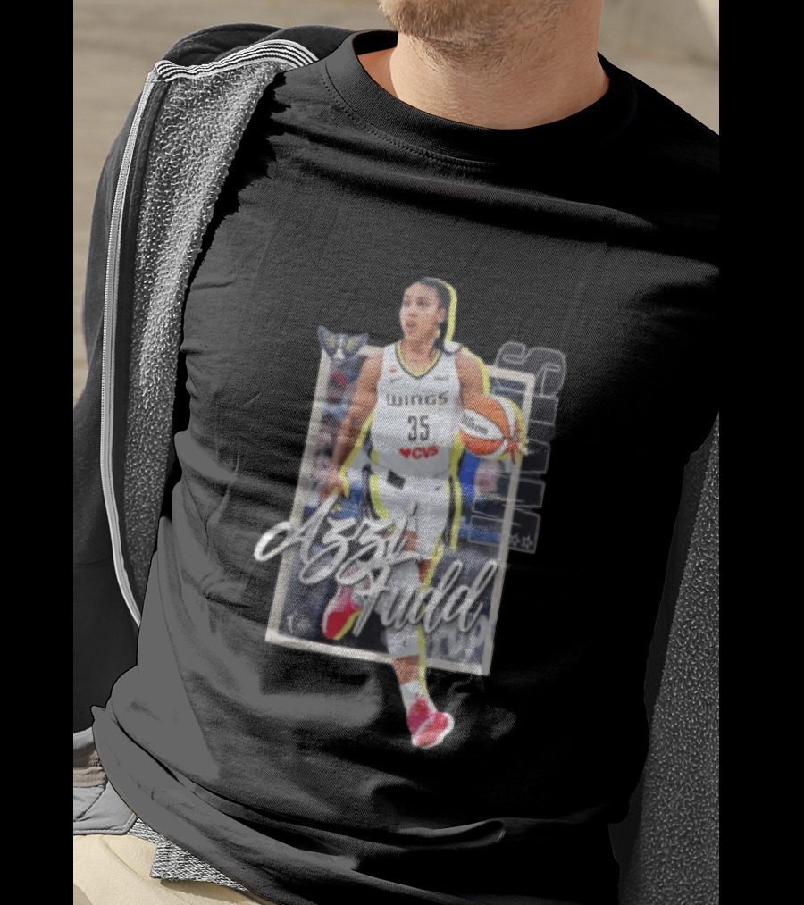 Dallas Wings Azzi Fudd 35 Basketball Player With Ball T-Shirt