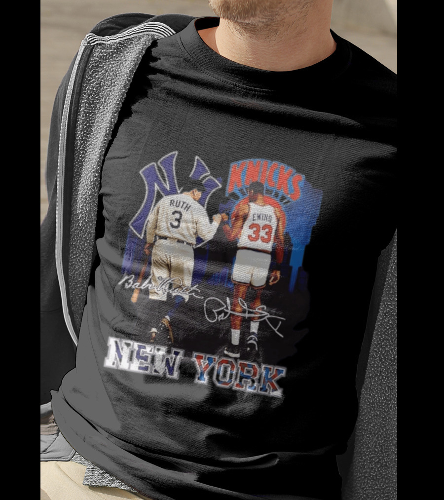 New York Ruth Ewing Yankees Knicks Legends T-Shirt