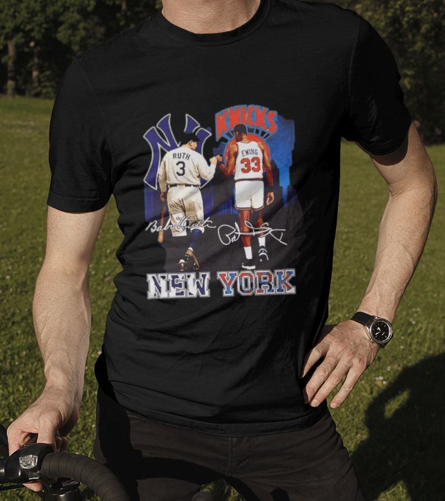 New York Ruth Ewing Yankees Knicks Legends T-Shirt