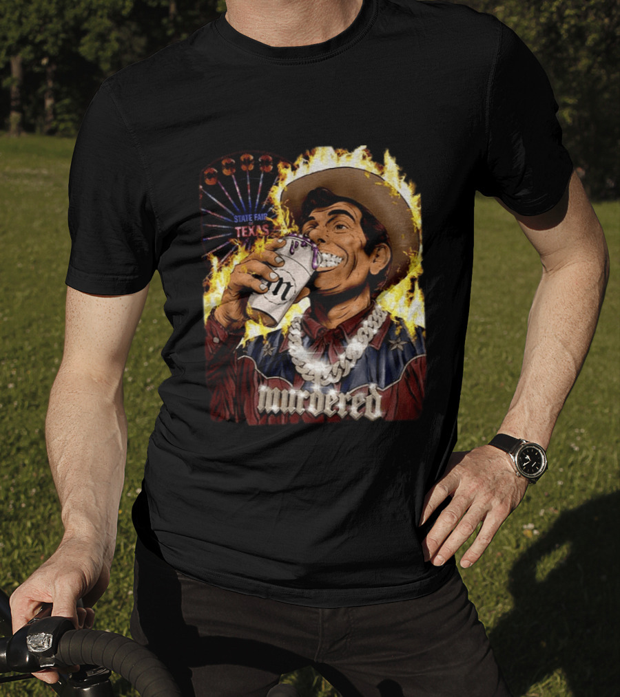 Big Tex State Fair Of Texas Ferris Wheel Fire Drinking Can Highlight T-Shirt