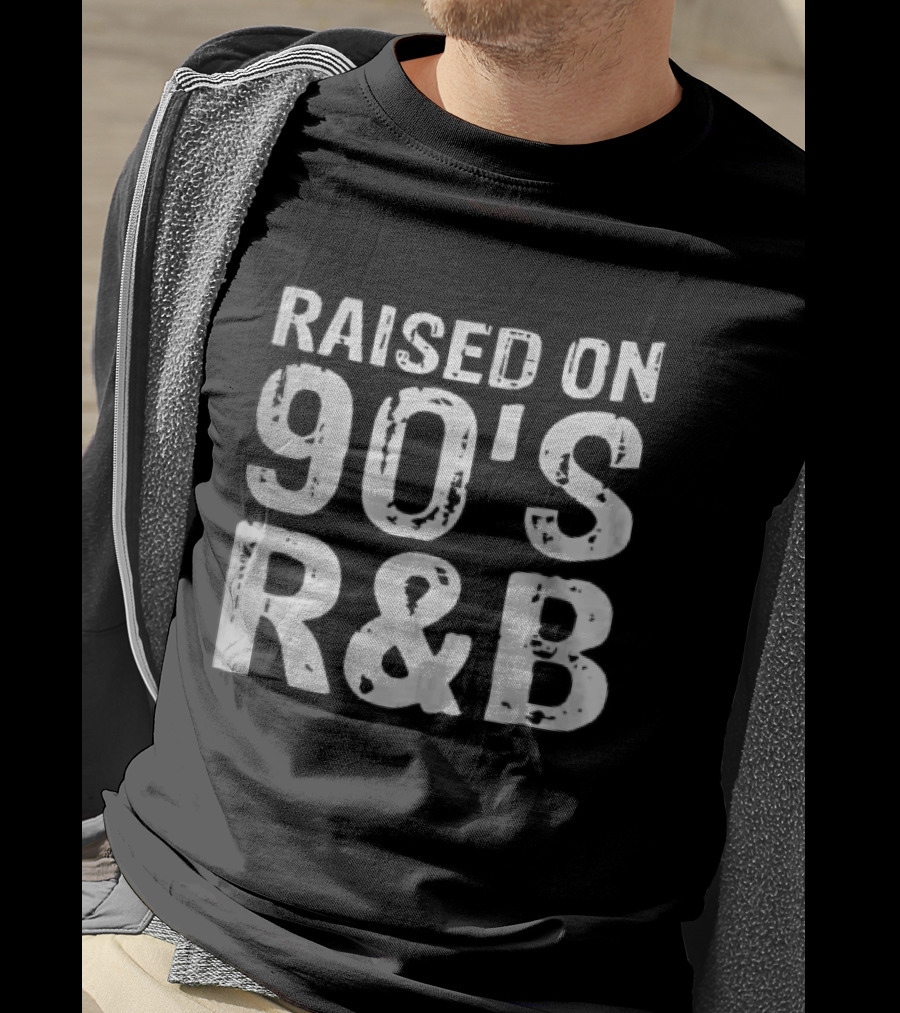 Raised On 90s R And B Distressed Vintage Music T-Shirt
