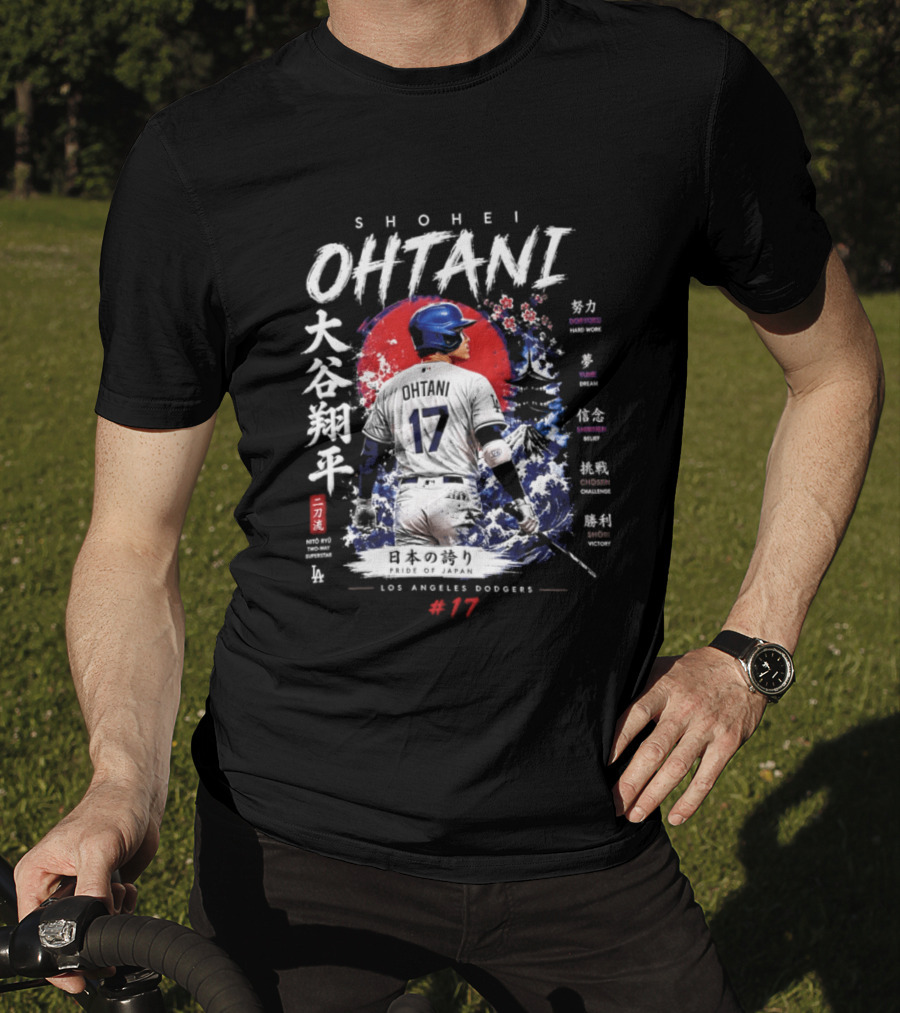 Shohei Ohtani Los Angeles Dodgers Japanese Two Way Player #17 T-Shirt
