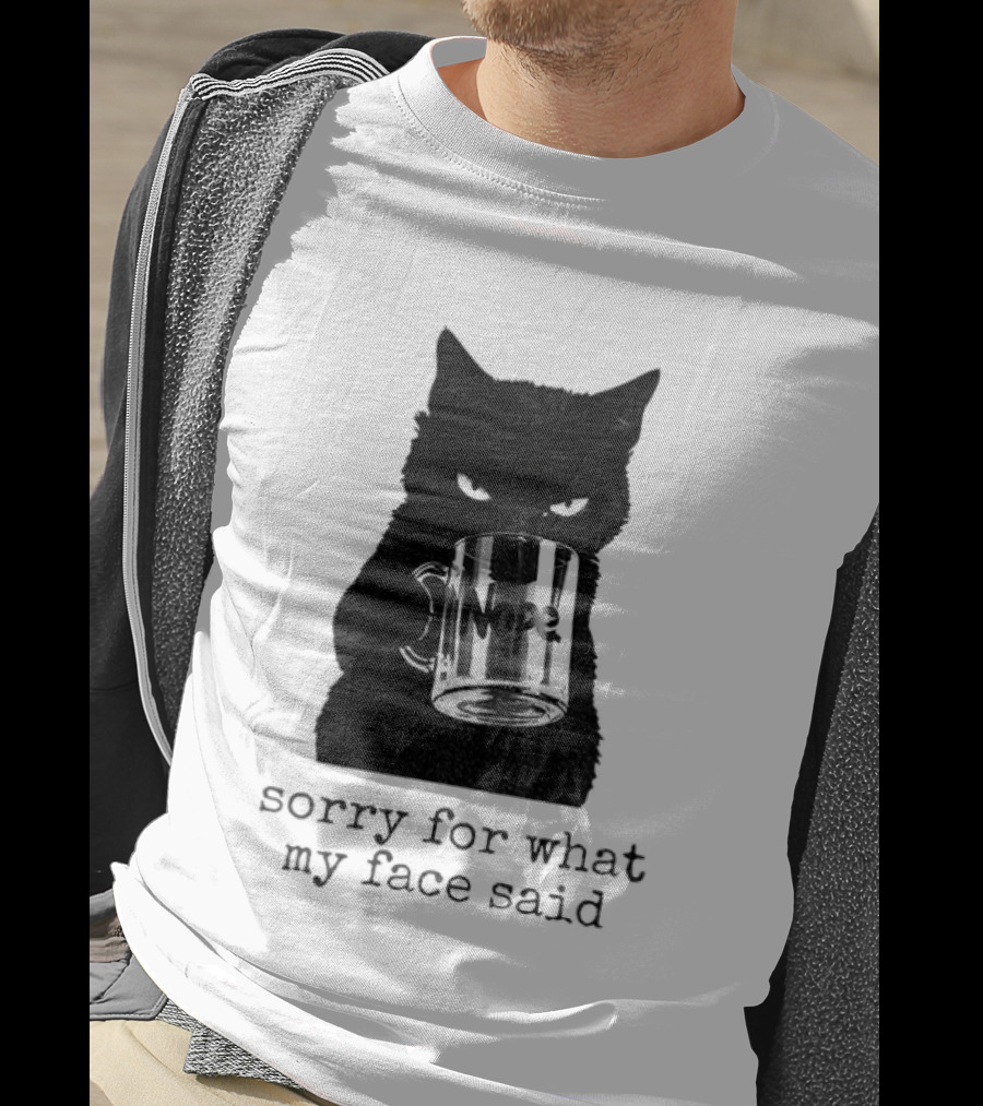 Nope Black Cat Sorry For What My Face Said T-Shirt
