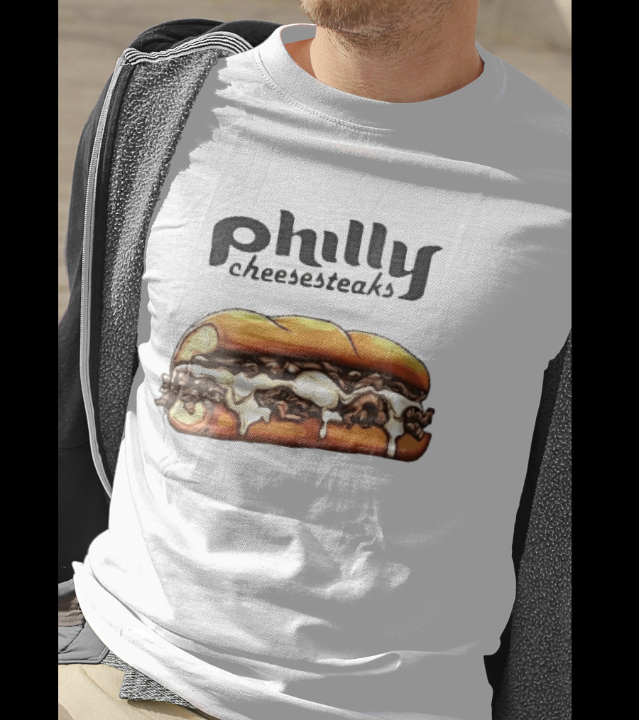 Philly Cheesesteaks Cartoon Beef Hoagie Melted Provolone Sandwich T-Shirt