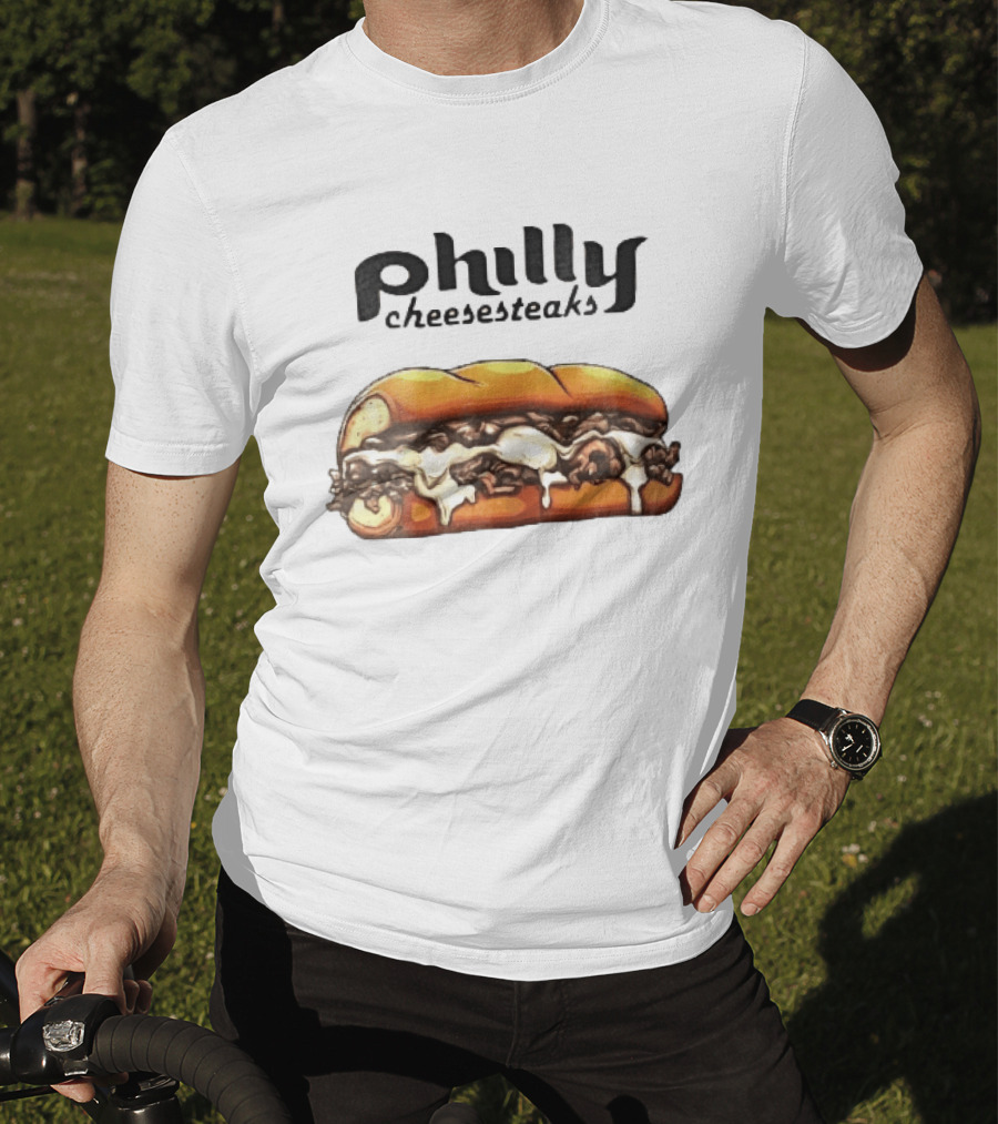 Philly Cheesesteaks Cartoon Beef Hoagie Melted Provolone Sandwich T-Shirt