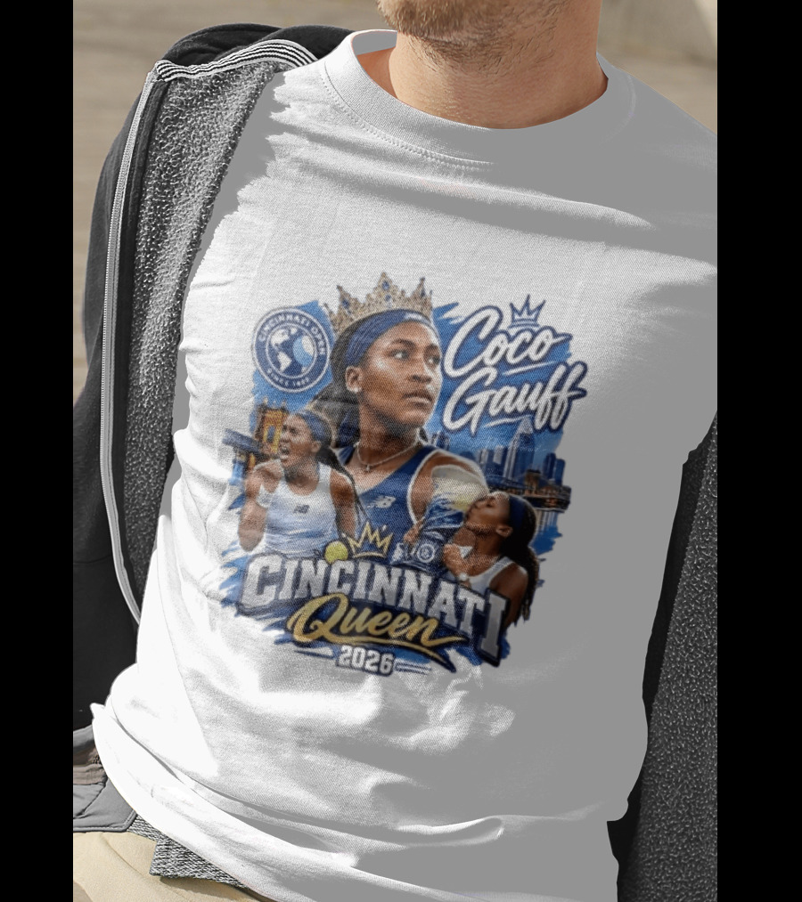 Coco Gauff Cincinnati Queen 2026 Tennis Champion Crowned Skyline T-Shirt