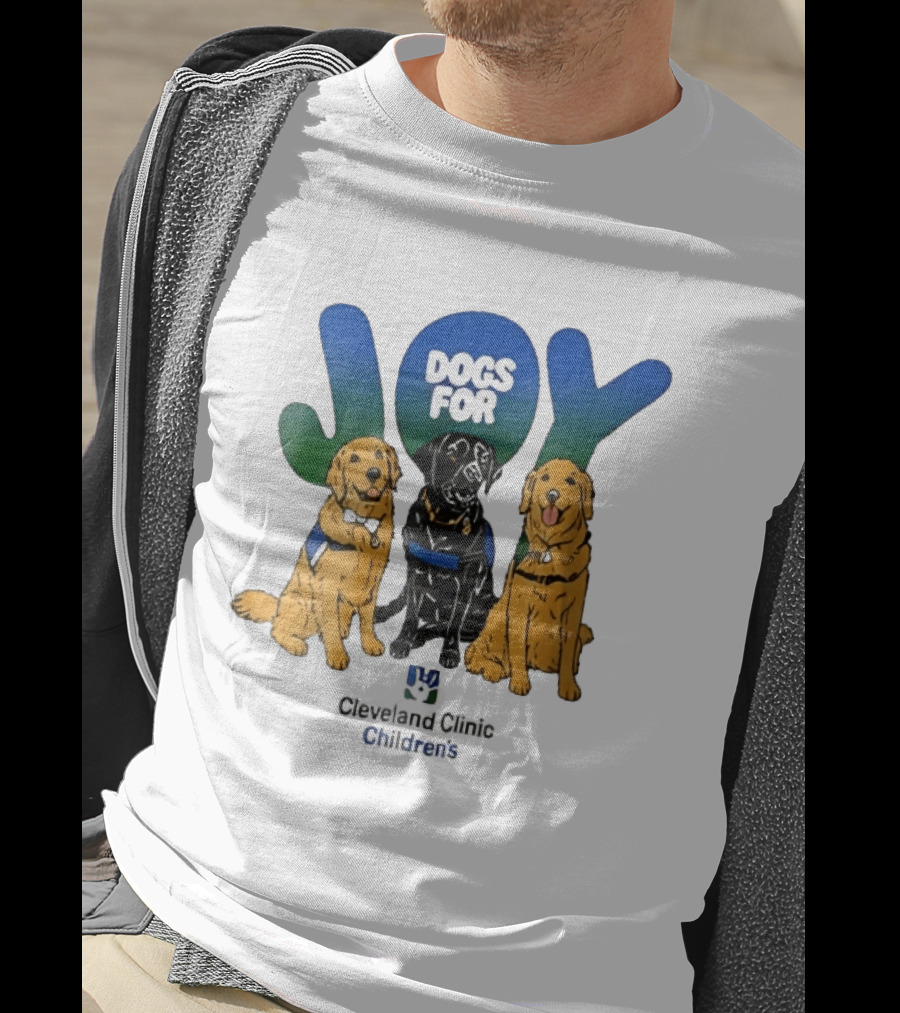 Cleveland Clinic Children's Dogs For Joy Golden Retrievers Black Lab Cartoon T-Shirt