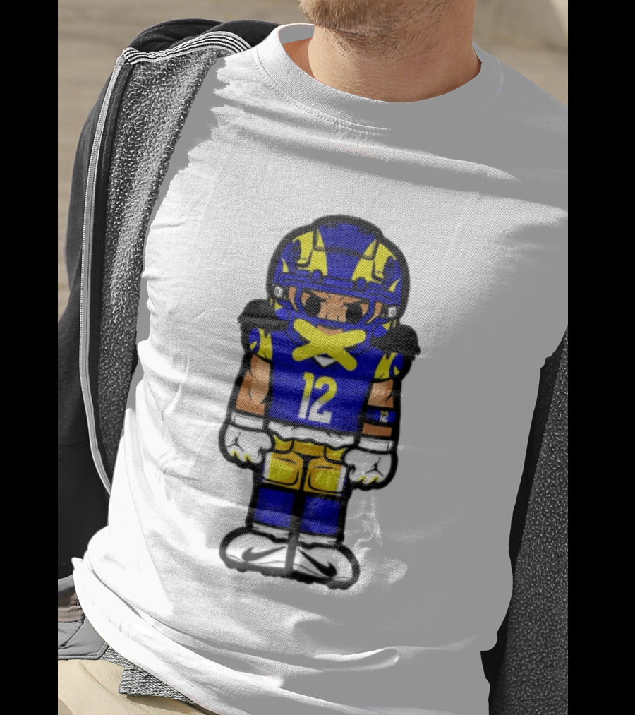 Los Angeles Rams Puka Nacua No 12 Chibi Character Football Player T-Shirt