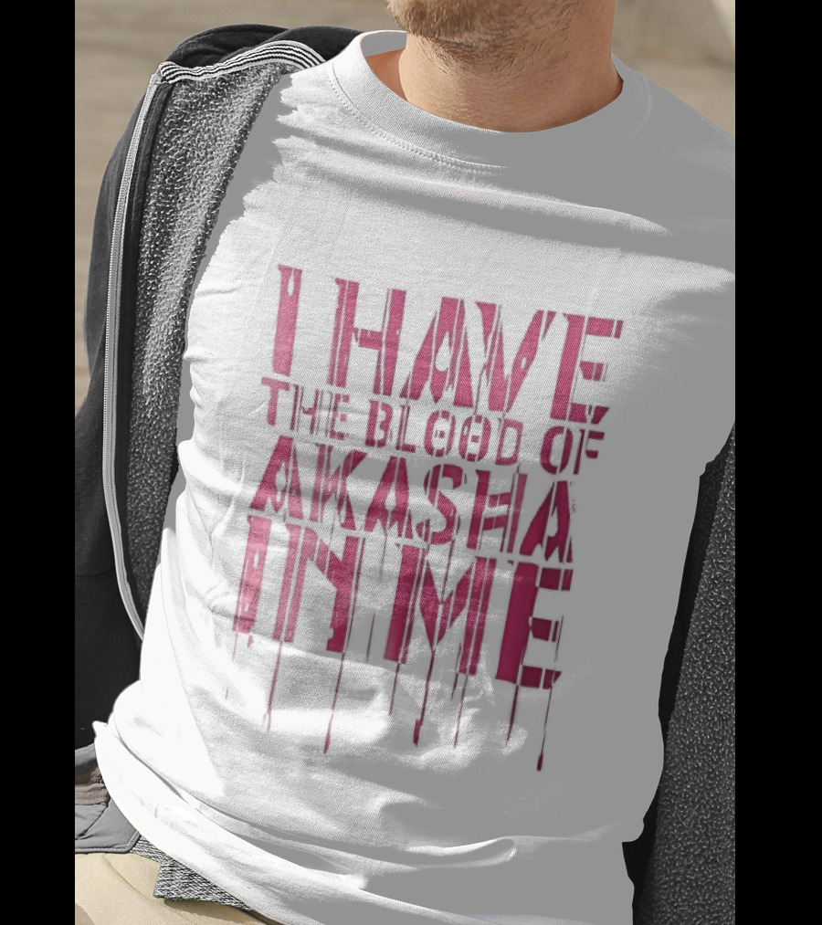 I Have The Blood Of Akasha In Me Pink Dripping Red Drops T-Shirt