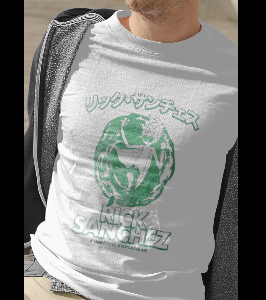 Rick Sanchez Jumping Green Portal Here I Go Rickity Rickity Wrecked Son T-Shirt