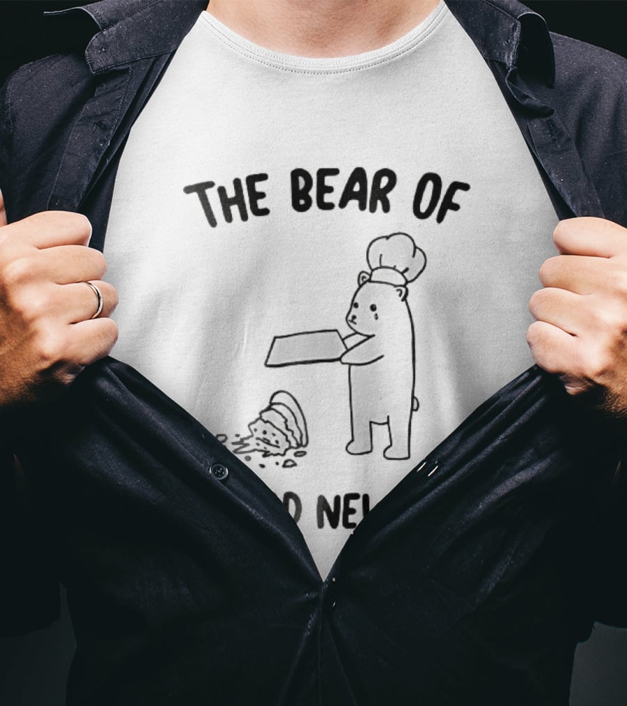 The Bear Of Bad News Crying Chef Dropped Cake Tray Cartoon T-Shirt