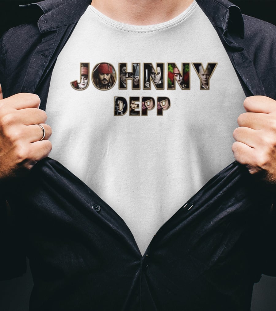 Johnny Depp Iconic Movie Characters Collage T-Shirt