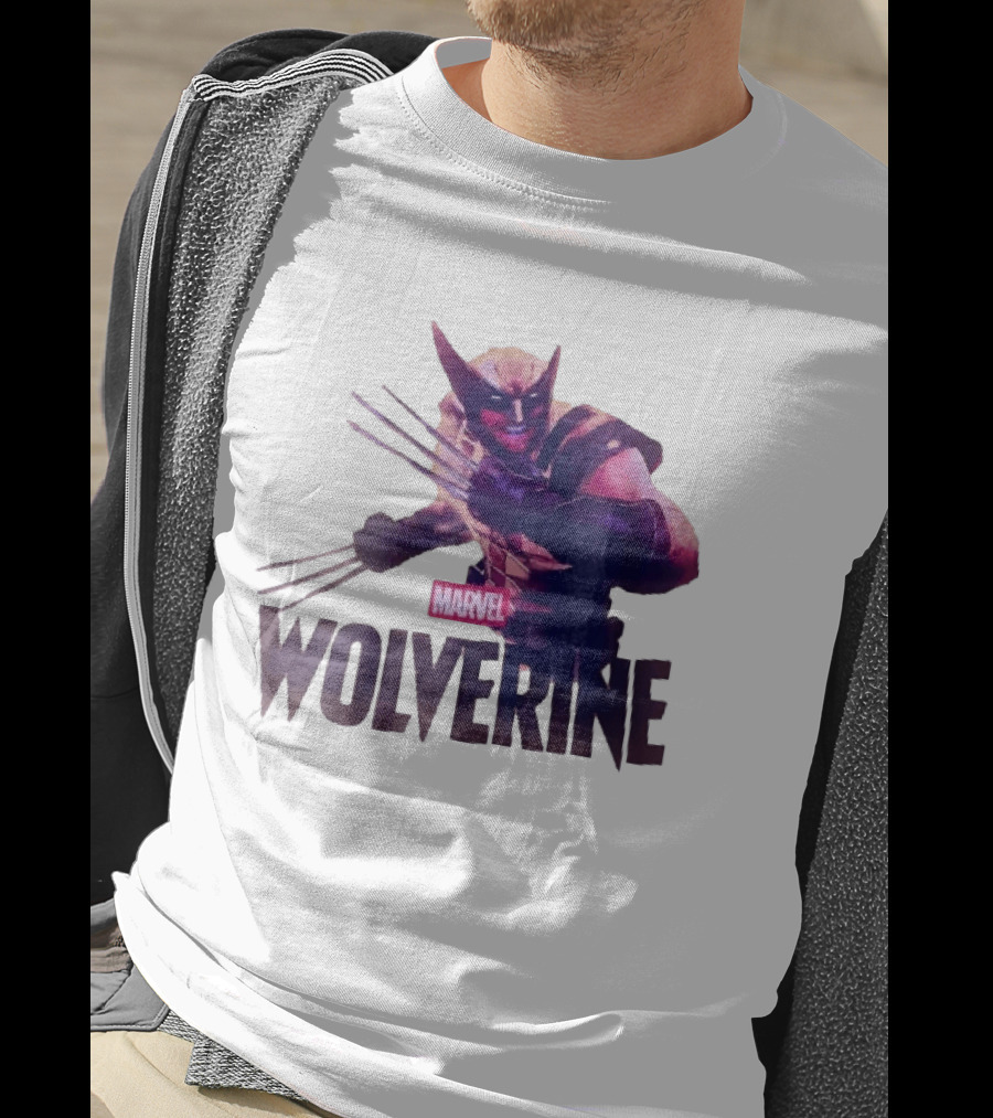 Marvel Wolverine Masked Superhero Claws Extended Purple Glow T-Shirt