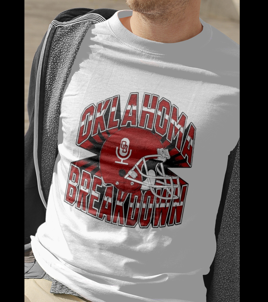 Oklahoma Breakdown Football Helmet OB Podcast T-Shirt