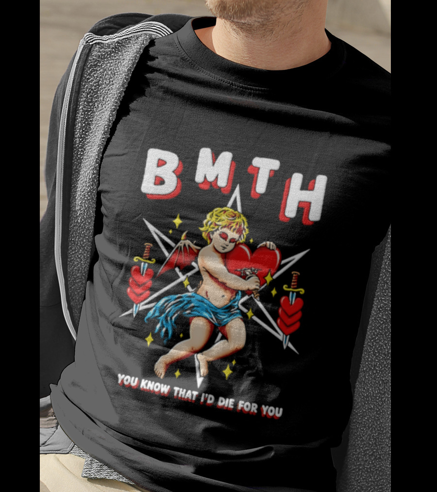 BMTH You Know That I'd Die For You Cupid Heart Wings Swords T-Shirt