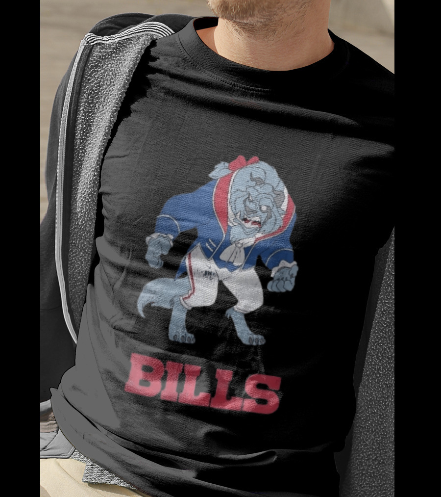 Buffalo Bills Distressed Cartoon Beast Snarling BILLS T-Shirt