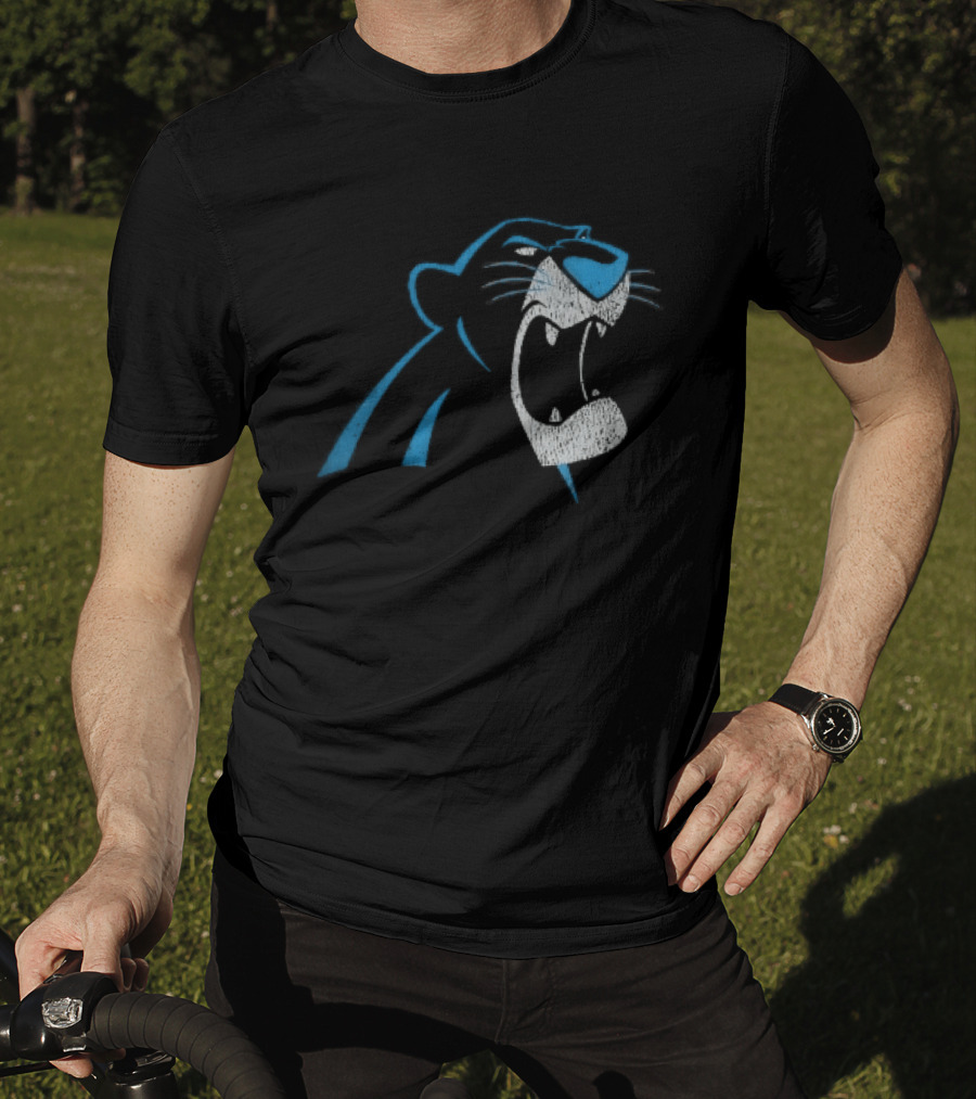 Carolina Panthers Distressed Snarling Panther NFL Team Spirit T-Shirt