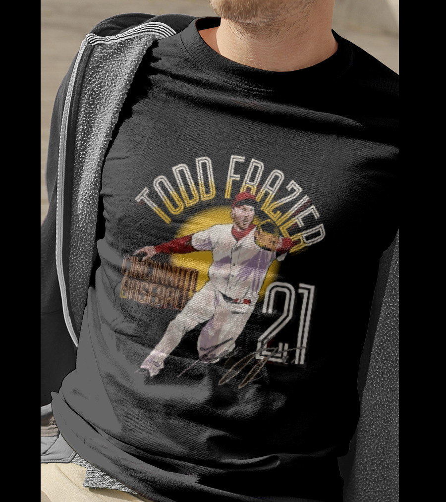 Todd Frazier Cincinnati Baseball 21 Fielding Yellow Sun T-Shirt