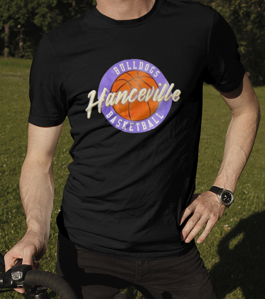 Hanceville Bulldogs Basketball Purple Circle Orange Ball T-Shirt