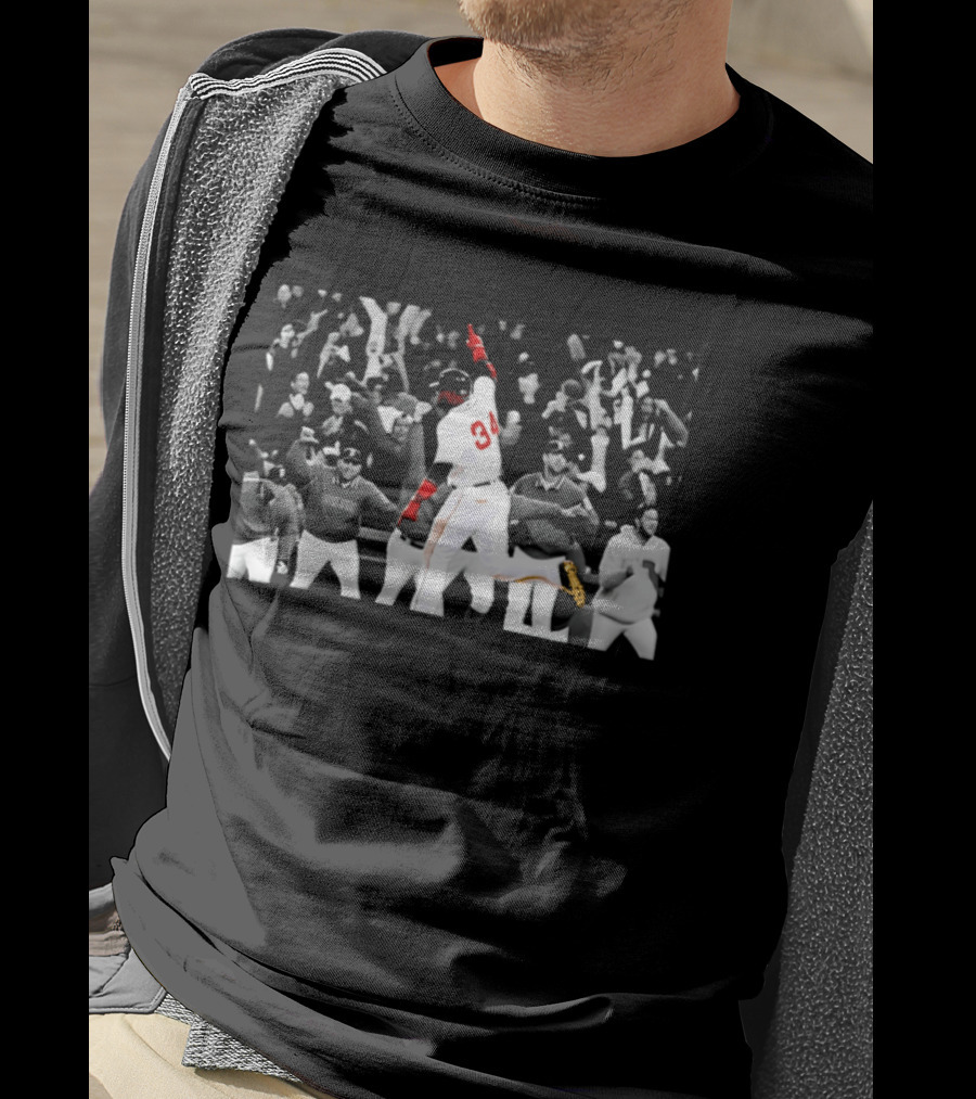 David Ortiz 34 Boston Red Sox Baseball Celebration Moments T-Shirt