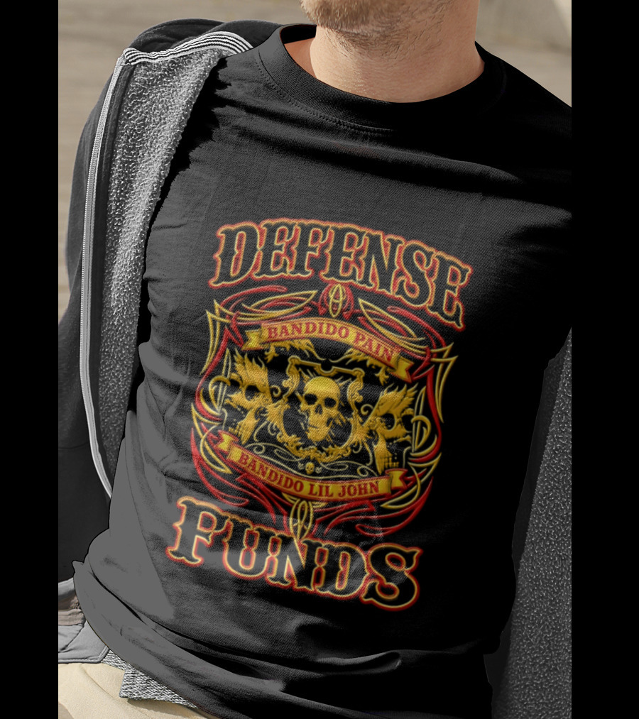 Defense Bandido Pain Bandido Lil John Funds Skull Crest T-Shirt