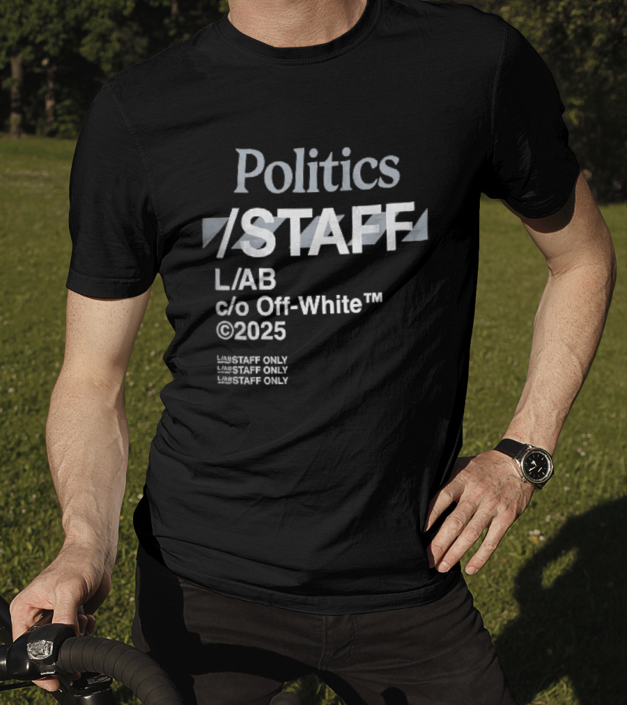 Politics Staff L Ab C O Off White 2025 Diagonal Stripes Only T-Shirt