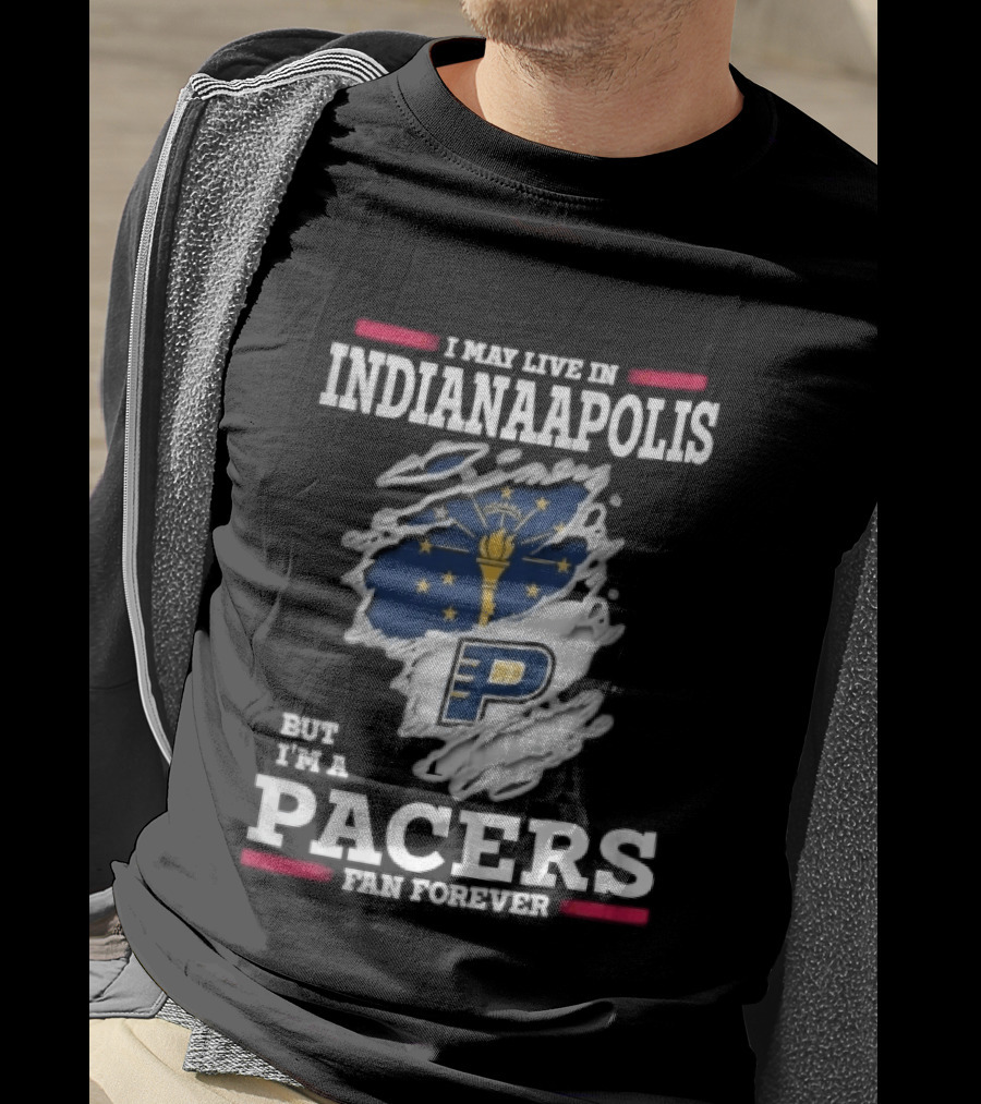 Indianaapolis Pacers Fan Forever Torn State Flag NBA Indiana T-Shirt