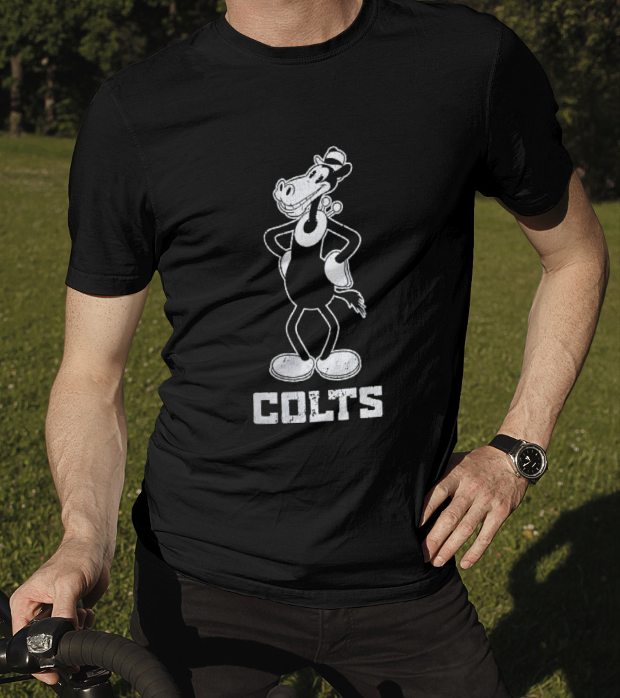 Indianapolis Colts Cartoon Horse With Hat T-Shirt