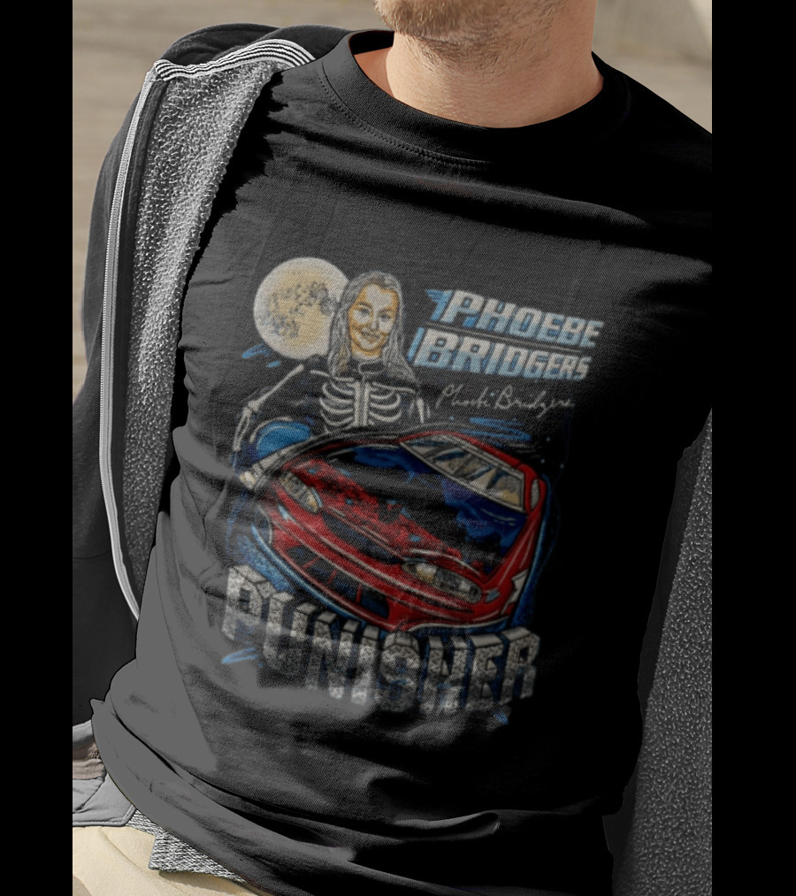 Phoebe Bridgers Punisher Skeleton Racer Art Car Moon T-Shirt