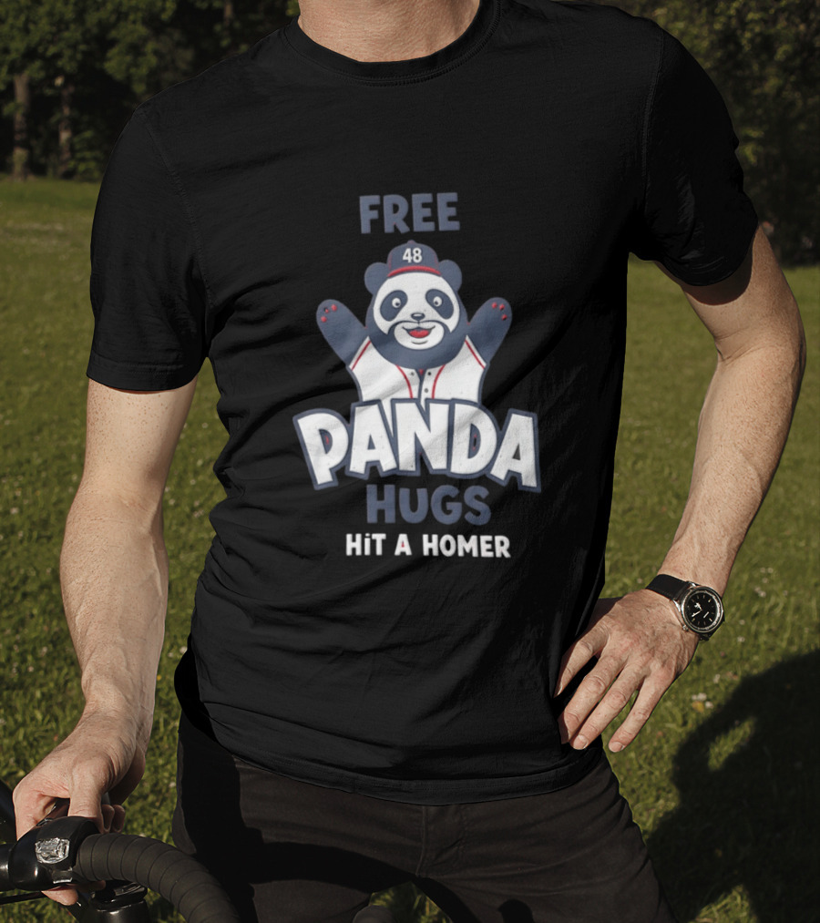 Free Panda Hugs Hit A Homer Baseball Number 48 T-Shirt