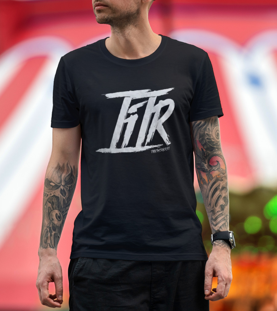 FTR This Is The Way White Brush Stroke Monogram Black T-Shirt