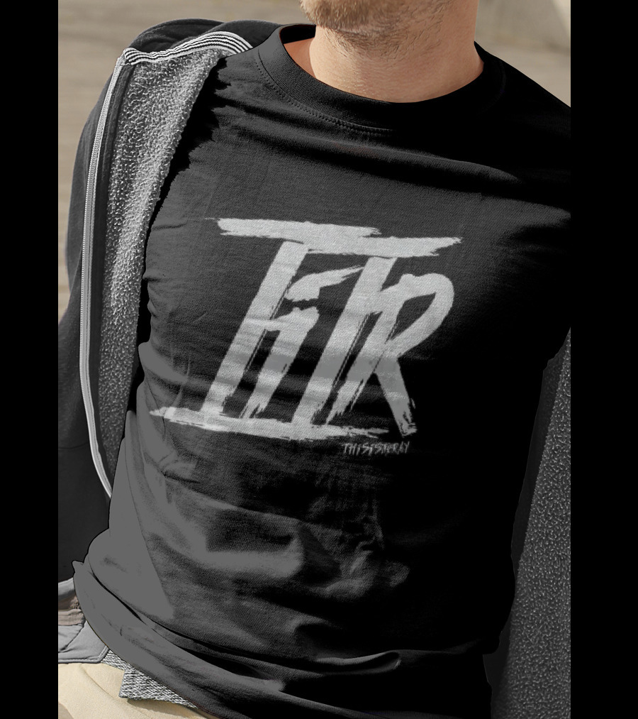 FTR This Is The Way White Brush Stroke Monogram Black T-Shirt