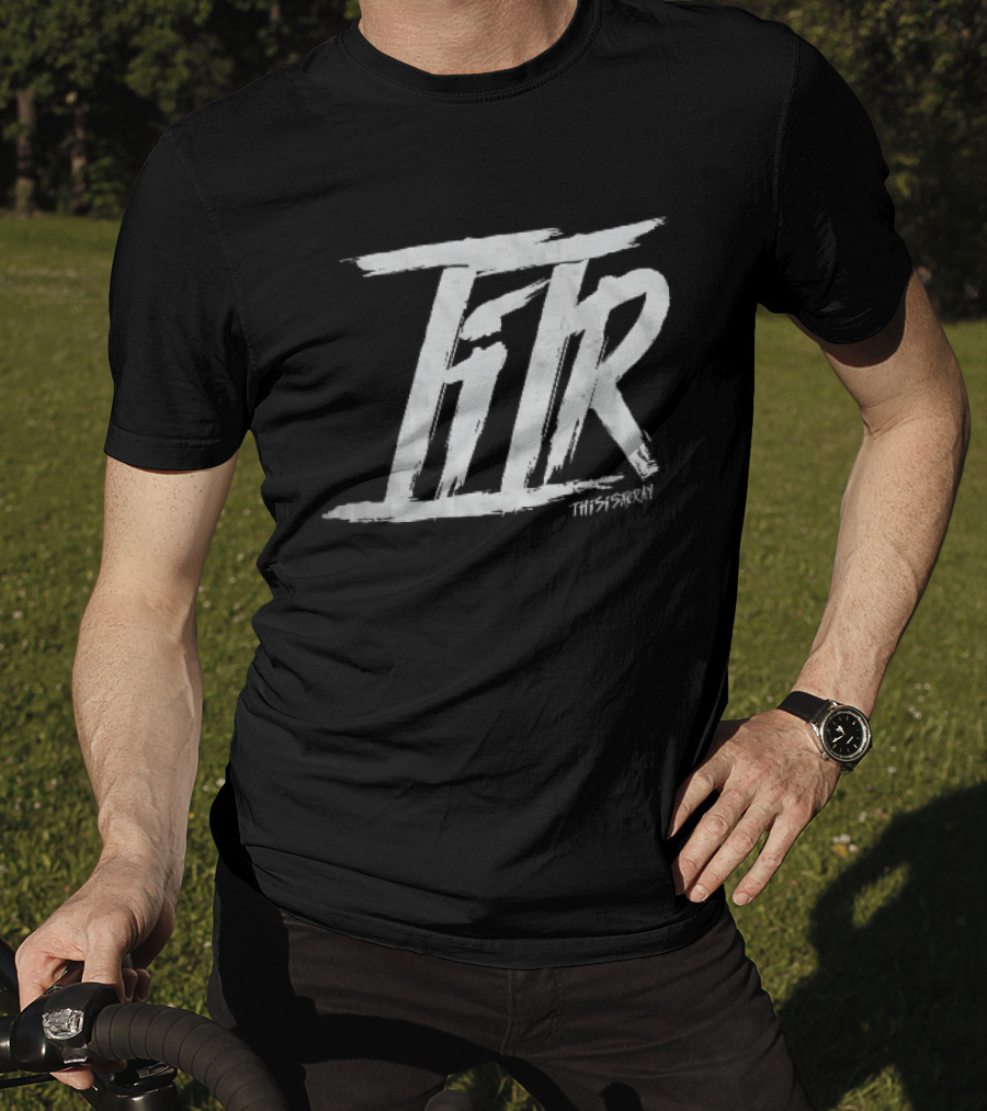 FTR This Is The Way White Brush Stroke Monogram Black T-Shirt