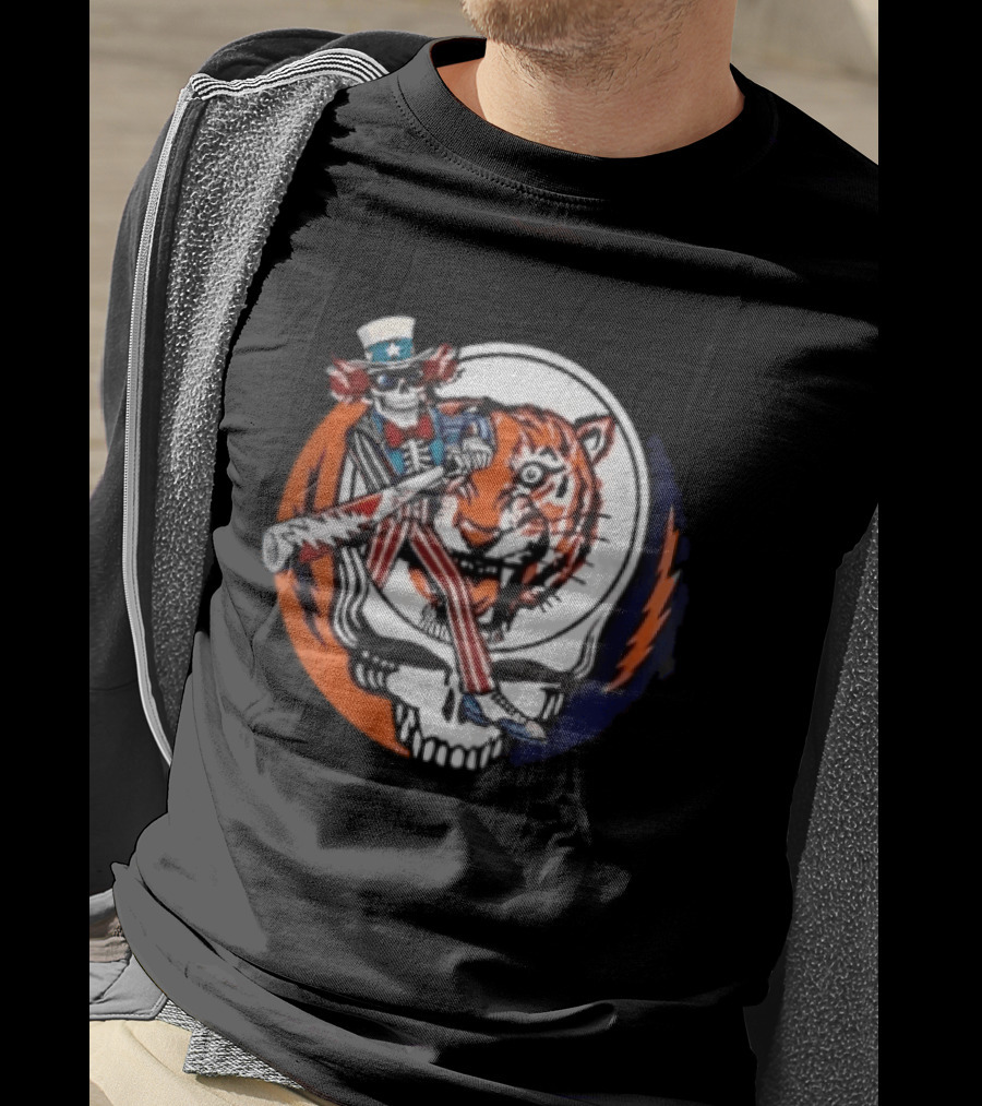 Grateful Dead Uncle Sam Skull And Tiger Steal Your Face T-Shirt